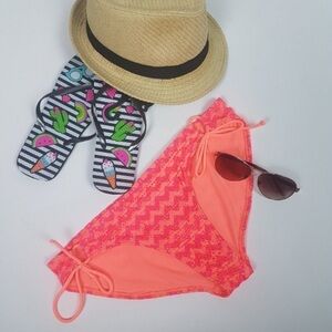 Pink Chevron Crochet Bikini Bottom